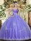 Floor Length Ball Gowns Sleeveless Lavender Ball Gown Prom Dress Lace Up