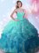 Top Selling Beading 15 Quinceanera Dress Multi-color Zipper Sleeveless Floor Length