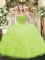 Yellow Green Sweetheart Neckline Ruffles Quinceanera Dresses Sleeveless Lace Up