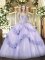Attractive Floor Length Lavender Quinceanera Gowns Sweetheart Sleeveless Lace Up