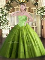 Popular Sleeveless Floor Length Appliques Lace Up 15th Birthday Dress