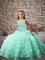 Low Price Apple Green Ball Gowns Straps Sleeveless Organza Brush Train Lace Up Beading and Ruffled Layers Little Girls Pageant Dress Wholesale