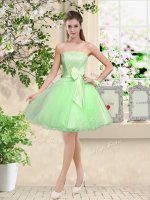 Organza Sleeveless Knee Length Quinceanera Dama Dress and Lace and Belt(SKU BMT042E-3BIZ)