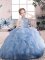 High Quality Scoop Sleeveless Organza Pageant Dress Toddler Beading and Ruffles Zipper