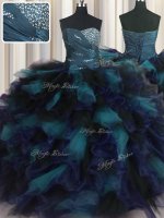 Sophisticated Multi-color Vestidos de Quinceanera Military Ball and Sweet 16 and Quinceanera with Beading and Ruffles Sweetheart Sleeveless Lace Up(SKU PSSW0591-6BIZ)