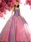 Multi-color Ball Gowns Sweetheart Sleeveless Tulle Floor Length Lace Up Beading Quince Ball Gowns