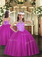 Sleeveless Beading Lace Up Pageant Dress for Teens