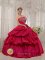 Faribault Minnesota/MN Beautiful Hot Pink Beaded Decorate Bust For Quinceanera Dress With Hand Made Flowers