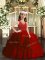 Wonderful Red Sleeveless Organza Zipper Evening Gowns for Party and Wedding Party
