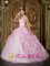 Fairhope Alabama/AL Romantic Pink Off The Shoulder Organza Quinceanera Dress With Colorful Flowers
