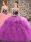 Custom Fit Floor Length Purple Quinceanera Dresses Tulle Sleeveless Beading and Embroidery