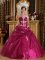 Stanton Iowa/IA Floor-length Appliques Brand New Fuchsia For Quinceanera Dress Strapless Organza and Satin Floor-length Ball Gown