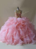 Baby Pink Scoop Neckline Beading and Ruffles Vestidos de Quinceanera Sleeveless Backless(SKU PSSW1177BIZ)