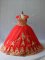 Stunning Red Lace Up Sweetheart Beading and Appliques Vestidos de Quinceanera Tulle Sleeveless Court Train
