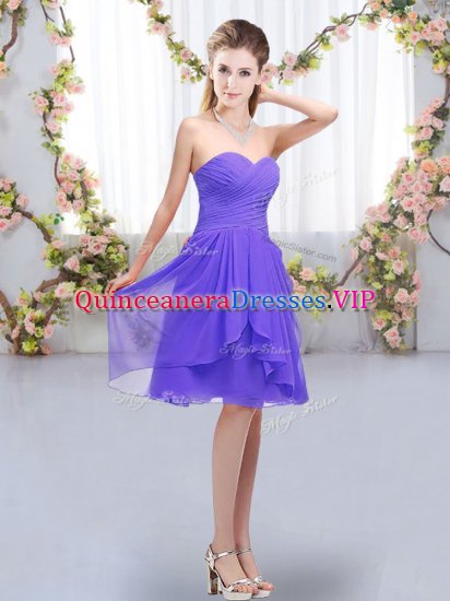 Cute Knee Length Lavender Quinceanera Court of Honor Dress Sweetheart Sleeveless Lace Up - Click Image to Close