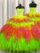 Sumptuous Bling-bling Visible Boning Sweetheart Sleeveless Lace Up Vestidos de Quinceanera Multi-color Tulle