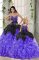 Fashionable Sweetheart Sleeveless Lace Up 15th Birthday Dress Black And Purple Organza