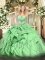 On Sale Ball Gowns Organza Sweetheart Sleeveless Beading and Ruffles Floor Length Lace Up Ball Gown Prom Dress