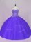 Blue and Purple Sweetheart Lace Up Beading Sweet 16 Dresses Sleeveless