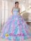 Allen Texas/TX Elegant Sweetheart Neckline Quinceanera Dress With Multi color Ruffled and Appliques Decotrate