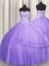 Visible Boning Big Puffy Sleeveless Beading Lace Up 15 Quinceanera Dress