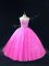 Sleeveless Floor Length Beading Lace Up Quinceanera Dresses with Lilac