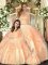 Floor Length Ball Gowns Sleeveless Orange Quinceanera Dresses Lace Up