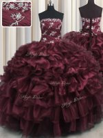 Sleeveless Appliques and Ruffles and Ruffled Layers Lace Up Sweet 16 Dresses