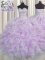 Sumptuous Lavender Sweetheart Neckline Beading and Ruffles Sweet 16 Dresses Sleeveless Lace Up