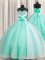 Spaghetti Straps Apple Green Ball Gowns Beading and Ruching Ball Gown Prom Dress Lace Up Organza Sleeveless Floor Length