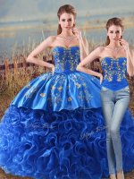 Sweet Royal Blue 15th Birthday Dress Sweetheart Sleeveless Brush Train Lace Up(SKU PSSW1159MTDTA1BIZ)