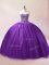 Purple Sleeveless Beading Floor Length Sweet 16 Dresses