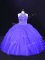 Graceful Purple Ball Gowns Tulle Halter Top Sleeveless Beading Floor Length Lace Up Quinceanera Dresses