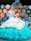 Ball Gowns Quinceanera Dresses Blue And White Sweetheart Organza Sleeveless Floor Length Lace Up
