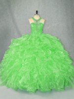 Organza Zipper Quinceanera Dresses Sleeveless Floor Length Beading and Ruffles(SKU PSSW1032-6BIZ)