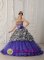 Springdale Arkansas/AR Brand New Custom Made Zebra and Organza Purple Quinceanera Dress For Strapless Chapel Train Ball Gown