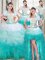 Luxurious Four Piece Floor Length Ball Gowns Sleeveless Multi-color Quinceanera Gowns Lace Up