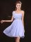 Sequins Empire Damas Dress Lavender One Shoulder Chiffon Sleeveless Mini Length Zipper