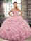 Sleeveless Beading and Ruffles Lace Up Sweet 16 Dresses