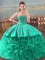 Graceful Turquoise Sweetheart Neckline Embroidery and Ruffles 15th Birthday Dress Sleeveless Lace Up