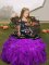 Simple Straps Sleeveless Lace Up Pageant Dress Womens Eggplant Purple and Purple Organza