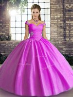 Custom Fit Sleeveless Lace Up Floor Length Beading Sweet 16 Dresses