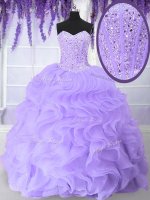 Lavender Sleeveless Floor Length Beading and Ruffles Lace Up 15th Birthday Dress(SKU PSSW0139-6BIZ)