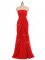 Floor Length Column/Sheath Sleeveless Red Vestidos de Damas Zipper